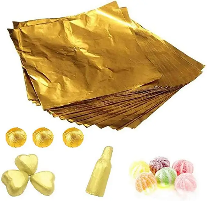 Schokoladen tee Lebensmittel Geschenk papier Gold Aluminium folie Blatt Lebensmittel verpackungs papier für Tee Trocken futter Gewürze Gewürz Mehrfarbig