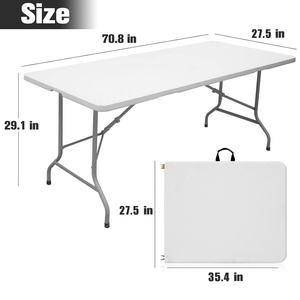 Heavy Duty 6ft <b>Folding</b> <b>Table</b> Rectangular Portable <b>Folding</b> <b>Table</b> with Metal Steel Frame for Outdoor Event Party Wholesale - Product Image 2