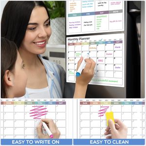 Calendrier magnétique effaçable à sec de qualité supérieure tableau blanc planificateurs mensuels/hebdomadaires/quotidiens matériau PET imprimé UV marque XT planification familiale - Product Image 5