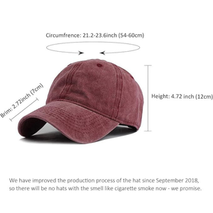 3-Pack Vintage Washed Oxford Cotton Baseball Cap Adjustable Low Profile Plain Dad Hat Twill Unisex Classic Cap for Men Women - Product Image 3