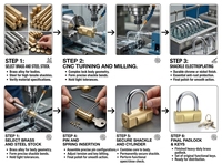 Cadenas en laiton robuste YH9182, type marteau