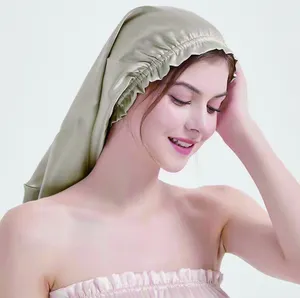 弹性女孩真丝头巾包头睡帽头发各种颜色有机真丝帽