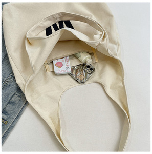 Logo personnalisé en gros imprimé écologique réutilisable épicerie vierge toile coton fourre-tout gilet sac fermeture à glissière supermarché cadeau - Product Image 6