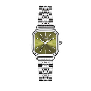 Reloj de mujer nicho reloj cuadrado verde banda de acero reloj de pulsera de estudiante simple y elegante - Product Image 1