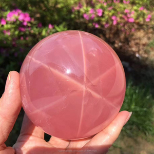 Venta caliente bolas <span class=keywords><strong>de</strong></span> <span class=keywords><strong>esfera</strong></span> <span class=keywords><strong>de</strong></span> cristal <span class=keywords><strong>de</strong></span> cuarzo rosa rosa natural con <span class=keywords><strong>luz</strong></span> <span class=keywords><strong>de</strong></span> estrella - Product Image 2
