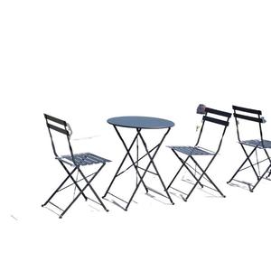 Ensemble <span class=keywords><strong>table</strong></span> basse et chaises de balcon, trois pièces, pliable, design simple et moderne, imperméable, <span class=keywords><strong>jardin</strong></span>, plage, métal - Product Image 5