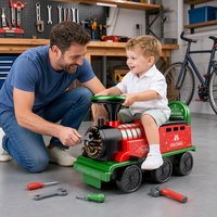 Train électrique d'extérieur pour enfants avec rails, lumières et musique, jouets à encastrer, vente en gros