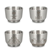 Tasses à café portables à double paroi en acier inoxydable 304, ensemble cadeau de 4 pièces avec un design moderne et luxueux