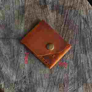 Handmade Genuine Leather Mini Sewing <b>Needle</b> <b>Case</b> with Button Closure Durable Portable <b>Needle</b> Protective Pouch Promotional Gift - Product Image 4