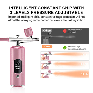 Aerógrafo Inalámbrico Portátil Automático con Compresor y Pantalla LCD Inteligente, <span class=keywords><strong>Pistola</strong></span> Pulverizadora Recargable para Arte <span class=keywords><strong>de</strong></span> Uñas, Pintura, Pasteles y Maquillaje - Product Image 4