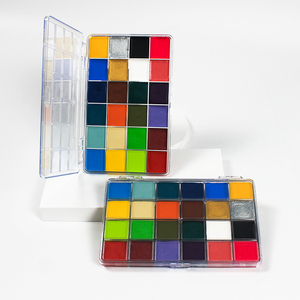 ชุดสีเพ้นท์หน้าและตัว 15 สี ปลอดสารพิษ 24 สี ชนิดน้ำมัน ล้างออกได้ พร้อมพู่กัน 10 ด้าม สำหรับเด็ก วัยรุ่น และผู้ใหญ่ เหมาะสำหรับงานเทศกาล ศิลปะ และการเพ้นท์ - Product Image 5