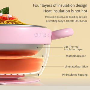 Portable Food <b>Container</b> Kids Silicone BPA-Free Silicone <b>Snack</b> Suction Bowl - Product Image 6