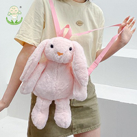 Vente d'usine Risingsun – Sac à dos lapin de Pâques adorable 30 cm, poupée en peluche à longues oreilles, jouet en coton PP rembourré, animal en peluche doux, vente en gros
