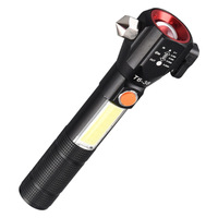 Marteau de sécurité multifonctionnel à LED en alliage d'aluminium ABS pour le sauvetage en cas d'incendie et de travail d'urgence Chargement USB