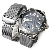 Bracelet de montre en acier titane de 20 mm, boucle déployante en maille, bracelet de montre pour 007 pour hommes