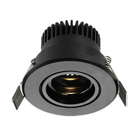 Plafonnier tubulaire LED moderne encastré anti-éblouissement COB, dimmable, en aluminium, orientable, CRI élevé 92, durée de vie 50000H, abat-jour noir