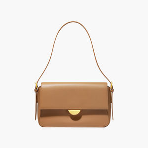 Nouvelle Pochette Carrée Tendance en Cuir Véritable pour Filles, Portée Épaule Unique avec Fermeture Auto-agrippante pour Usage Décontracté Sous le Bras - Product Image 1