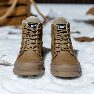 أحذية أمان للعمل في الشتاء أحذية رجالية مضادة للماء في الهواء الطلق دافئة مانعة للإنزلاق أحذية عمل مطاطية قطيفة سميكة - Product Image 3