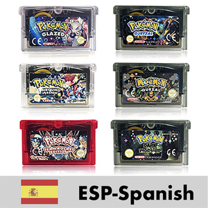 Cartouche Flash ESP espagnole RTC Moemon Quetzal QUEZAL Team Rocket Glazed Dark Worship Unbound Cartouche Carte ROM Hack pour GBA - Product Image 1