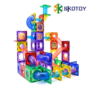 100 Uds STEM juguete niños azulejos magnéticos mármol carrera pista de carreras juguete de construcción para niños juego de construcción regalo para niños - Product Image 1