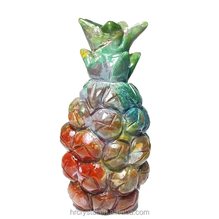 Nuovi mestieri di cristallo progettati pietre curative intaglio di ananas di cristallo di agata indiana in vendita