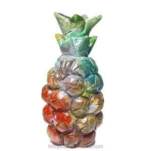 新设计的水晶工艺品愈合石印度玛瑙水晶菠萝雕刻出售