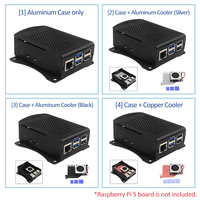 Raspberry Pi 5 coque en alliage d'aluminium boîtier métallique en option radiateur aluminium/cuivre radiateur PWM ventilateur de refroidissement pour RPI 5
