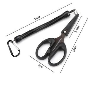 Tijeras de pesca de acero inoxidable de 13 cm con mango de resorte para cortar la línea de pesca en agua dulce - Product Image 1