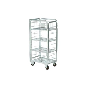 Mercancías de almacenamiento de acero inoxidable de nuevo diseño, marco cuadrado, contenedor de rollo abierto, carro rodante para entrega de bebidas de leche - Product Image 1