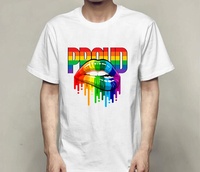 Sublimation personnalisée Respirant LGBT Gay Pride Couples T-shirt Lesbienne Arc-en-ciel Polyester Coton T-shirts