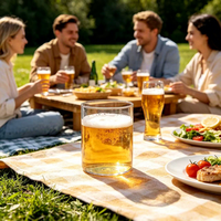Gobelets à boire en verre de qualité alimentaire de 400 ml, sans BPA, réutilisables, faits à la main, modernes, adaptés au micro-ondes et au lave-vaisselle, avec logo personnalisé