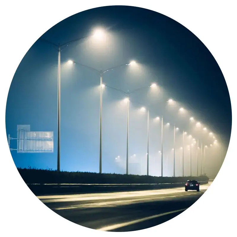 เสาโคมไฟ LED กลางแจ้งเสาไฟถนนสำหรับเสาไฟ LED ด้านนอกเสาไฟชุบสังกะสี