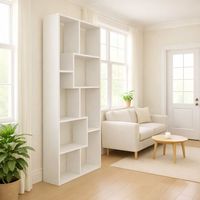 Étagère de bibliothèque et bibliothèque commerciale moderne en MDF durable à 5 niveaux, blanche, non pliable, pour chambre à coucher et salon