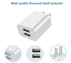 Dual <b>USB</b> 2.1A Fast Charging Head US <b>Plug</b> Charging Block for Mobile Universal Travel Wall Charging - Product Image 4