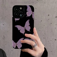 Nouvelle coque de téléphone tendance motif papillon violet pour iPhone 18 17 16 15 14 13 12 11 Pro Max X XR XS Max, coque de téléphone antichoc en TPU