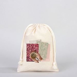 Promotional Reusable Canvas Cosmetic Fabric Muslin Drawstring Dust Packaging Bag Luxury Cotton <b>Storage</b> Gift Bags With Logo - Product Image 3