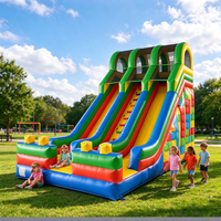 Château gonflable pour enfants avec toboggan, trampoline commercial, location pour fête d'anniversaire en plein air, vente