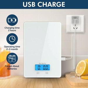 Balance de cuisine numérique étanche en verre trempé 5 kg alimentée par piles avec fonction de mesure du poids - Product Image 3