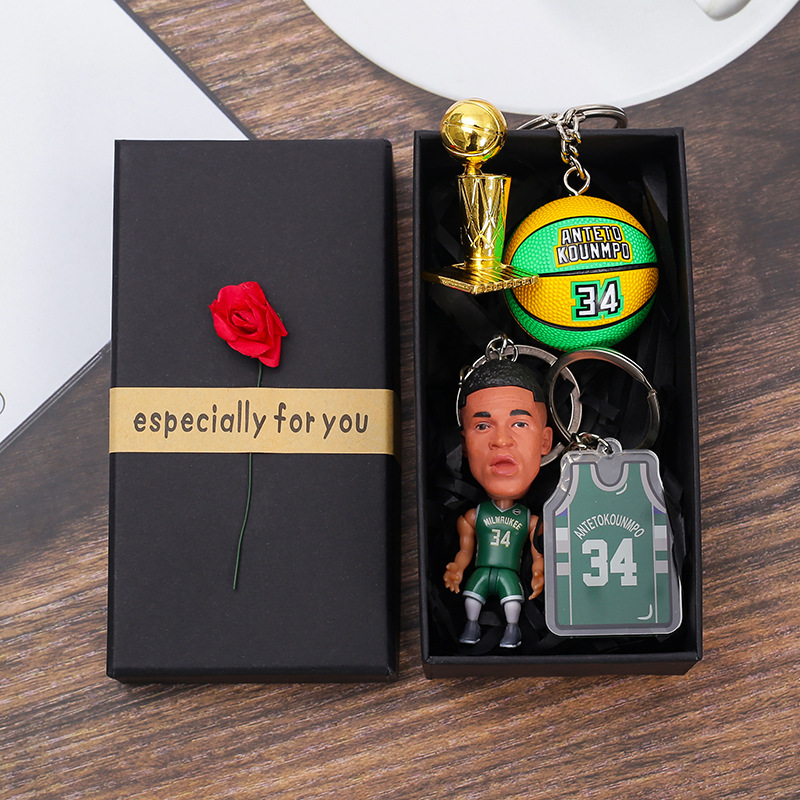 Giannis antetokounmpo doll champion 4-piece set-gift box