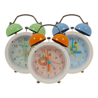 Horloge de table à quartz traditionnelle de 3 pouces, petite, à double cloche, série fruits, affichage analogique à aiguilles, pour Noël