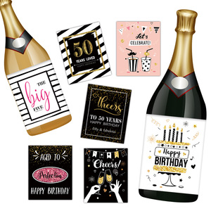 Autocollants décoratifs pour fête d'<span class=keywords><strong>anniversaire</strong></span> en PVC personnalisés Fuda, autocollants pour bière, whisky, boissons, étiquettes de vin, forme irrégulière - Product Image 1
