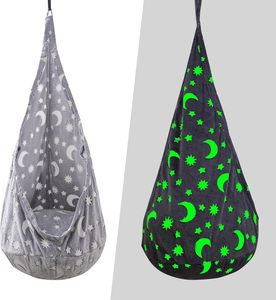 Balançoire sensorielle qui brille dans le noir, design luminescent, balançoire en forme d'étoile et de lune, hamac de thérapie intérieur pour enfants - Product Image 2