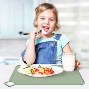 Manteles individuales de silicona para bebés, alfombrillas antideslizantes portátiles resistentes a las manchas para alimentos para niños pequeños alfombrilla de silicona se acepta personalización - Product Image 4