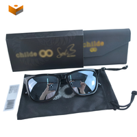 Étui à lunettes de luxe portable triangulaire pliable en cuir, personnalisable, pour lunettes optiques et de soleil, boîte d'emballage