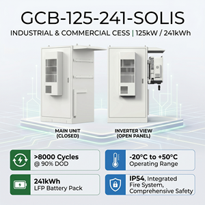 Système ESS commercial hors réseau 241 kWh 125 kW avec armoire de batterie solaire à refroidissement par air LiFePO4, 8000 cycles, IP54, intégration Solis - Product Image 4