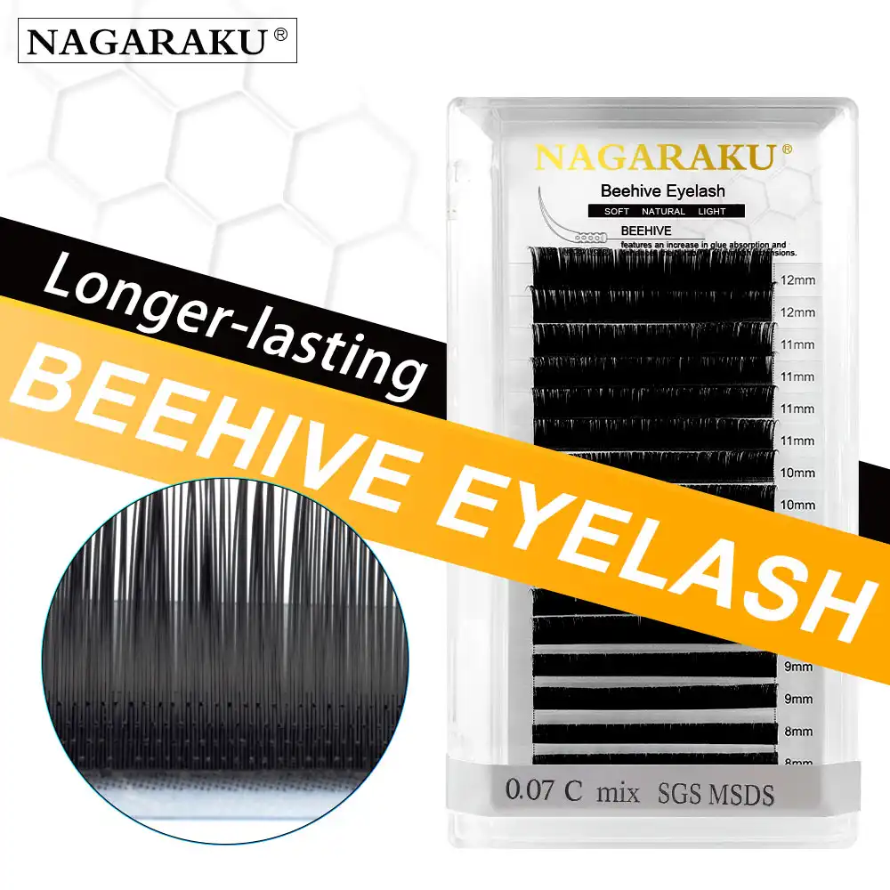 NAGARAKU Beehive Eyelash Extension Longer Lasting Individual Eyelash Makeup Maquiagem Super High Quality Synthetic Mink