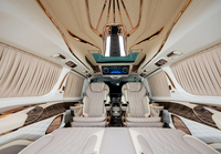 Kit intérieur de luxe pour yacht en bois Mercedes Vito V-Class W447, tableau de bord à double écran, sièges VIP, table, toit étoilé, OEM d'usine