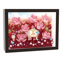 Vente chaude En Gros Produits Fleur Lune Brique Figure Modèle Assemblé Lapin Micro Bloc De Construction Jouet Enfants En Plastique