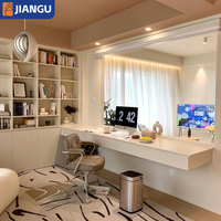 Bureau mural combiné minimaliste sur mesure avec armoire supérieure pour PC et ordinateur portable à domicile