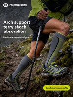 Chaussettes de compression en laine tricotée ZZCOMPRESSION ODM pour la course à pied, le cross-country, le marathon et le ski - Chaussettes de compression sportives professionnelles